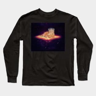 Orange Cat With CD/DVD Cake Box Long Sleeve T-Shirt